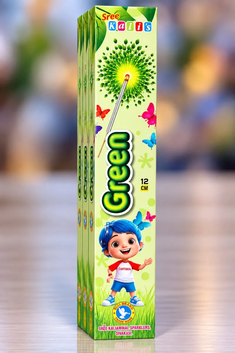 15 cm Green Sparkler