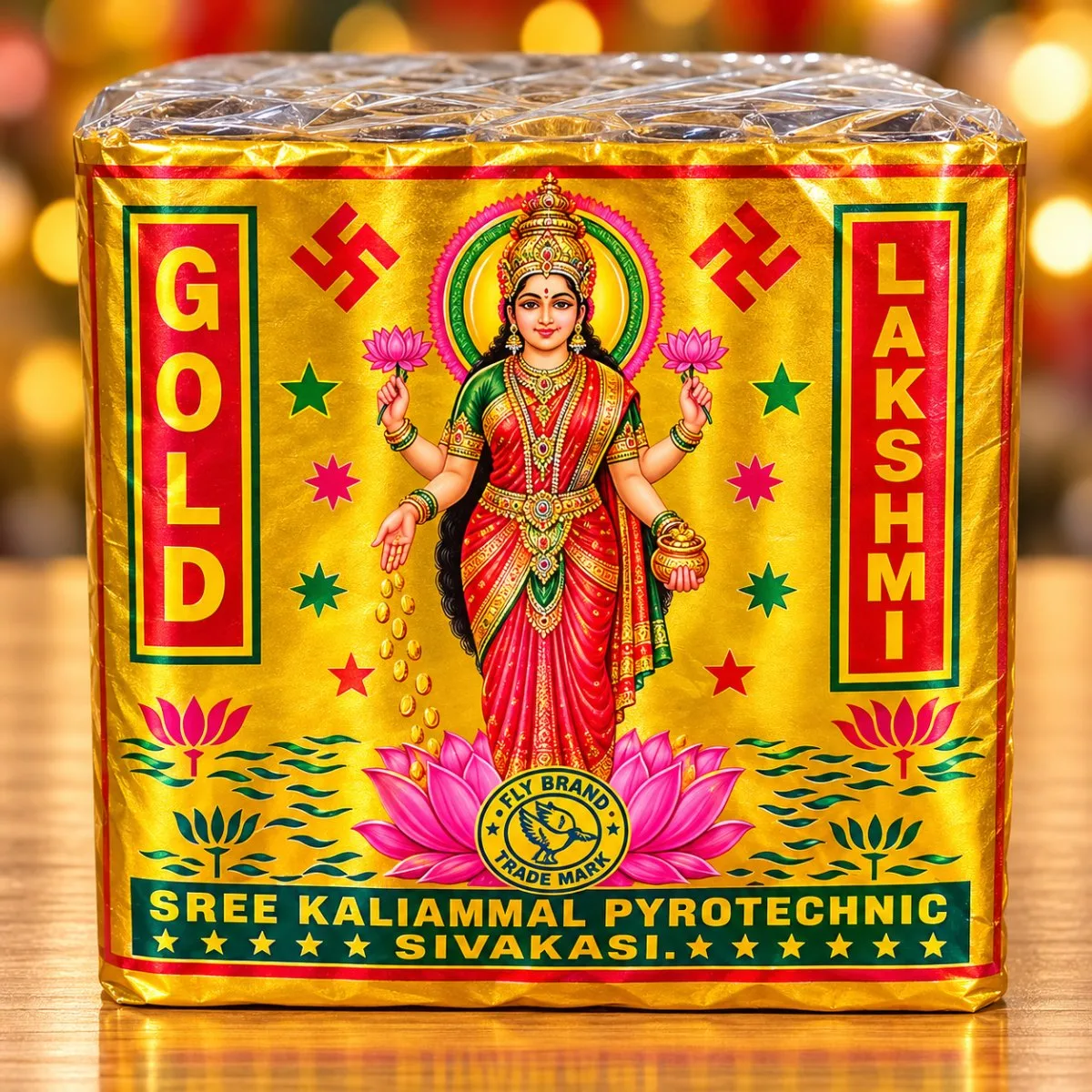 4" Gold Lakshmi Crackers